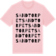 Pink Cotton t-shirt med Sandtorpet ordlek t-shirt