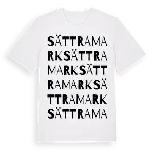 Sättramark ordlek t-shirt – ekologisk bomull t-shirt från Pinshirt