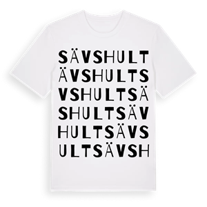 Sävshult ordlek t-shirt – ekologisk bomull t-shirt från Pinshirt