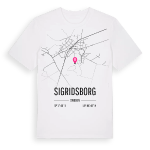 Sigridsborg karta t-shirt – ekologisk bomull t-shirt från Pinshirt