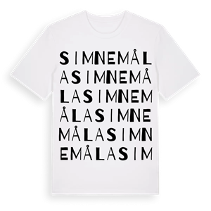 Simnemåla ordlek t-shirt – ekologisk bomull t-shirt från Pinshirt