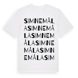 Simnemåla ordlek t-shirt – ekologisk bomull t-shirt från Pinshirt
