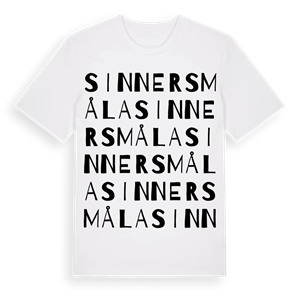 Sinnersmåla ordlek t-shirt – ekologisk bomull t-shirt från Pinshirt