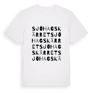 Sjöhagskärret ordlek t-shirt – ekologisk bomull t-shirt från Pinshirt