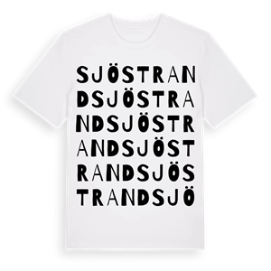 Sjöstrand ordlek t-shirt – ekologisk bomull t-shirt från Pinshirt