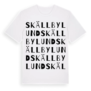 Skällbylund ordlek t-shirt – ekologisk bomull t-shirt från Pinshirt