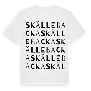 Skällebacka ordlek t-shirt – ekologisk bomull t-shirt från Pinshirt