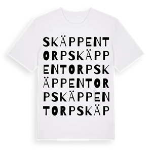 Skäppentorp ordlek t-shirt – ekologisk bomull t-shirt från Pinshirt