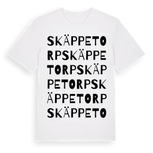 Skäppetorp ordlek t-shirt – ekologisk bomull t-shirt från Pinshirt