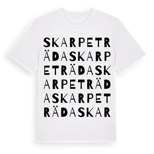 Skarpeträda ordlek t-shirt – ekologisk bomull t-shirt från Pinshirt