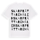 White t-shirt med Skarprättaremålen ordlek t-shirt