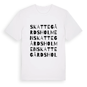 Skattegårdsholmen ordlek t-shirt – ekologisk bomull t-shirt från Pinshirt