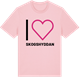 Pink Cotton t-shirt med Jag älskar Skogshyddan t-shirt stort tryck