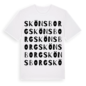 Skönsborg ordlek t-shirt – ekologisk bomull t-shirt från Pinshirt
