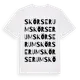 White t-shirt med Skörserum ordlek t-shirt
