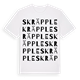 White t-shirt med Skräpple ordlek t-shirt