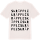 Vintage White t-shirt med Skräpple ordlek t-shirt