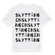 White t-shirt med Skyttängen ordlek t-shirt