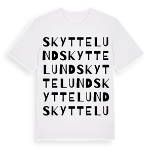 Skyttelund ordlek t-shirt – ekologisk bomull t-shirt från Pinshirt