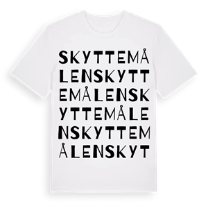 Skyttemålen ordlek t-shirt – ekologisk bomull t-shirt från Pinshirt