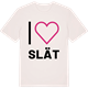 Vintage White t-shirt med Jag älskar Slät t-shirt stort tryck