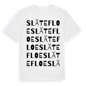 Slätefloe ordlek t-shirt – ekologisk bomull t-shirt från Pinshirt