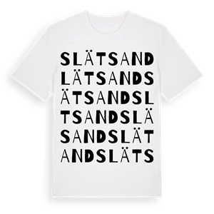 Slätsand ordlek t-shirt – ekologisk bomull t-shirt från Pinshirt