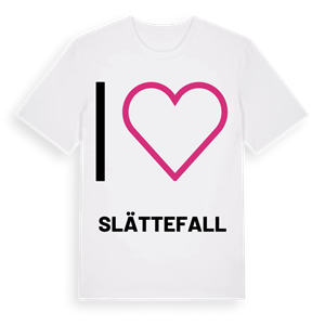 Jag älskar Slättefall t-shirt stort tryck – ekologisk bomull t-shirt från Pinshirt