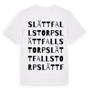 Slättfallstorp ordlek t-shirt – ekologisk bomull t-shirt från Pinshirt