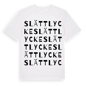 Slättlycke ordlek t-shirt – ekologisk bomull t-shirt från Pinshirt
