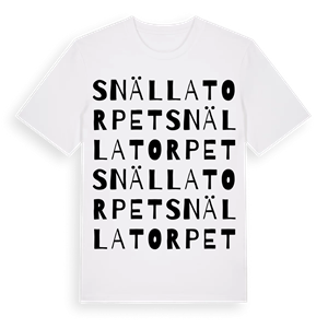 Snällatorpet ordlek t-shirt – ekologisk bomull t-shirt från Pinshirt