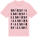 Pink Cotton t-shirt med Snärsfall ordlek t-shirt