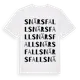White t-shirt med Snärsfall ordlek t-shirt