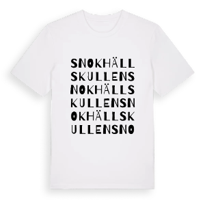 Snokhällskullen ordlek t-shirt – ekologisk bomull t-shirt från Pinshirt