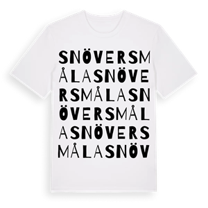 Snöversmåla ordlek t-shirt – ekologisk bomull t-shirt från Pinshirt