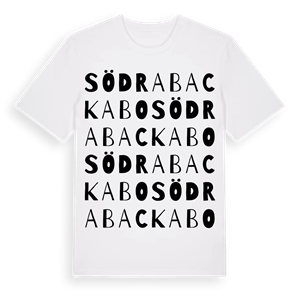 Södra Backabo ordlek t-shirt – ekologisk bomull t-shirt från Pinshirt