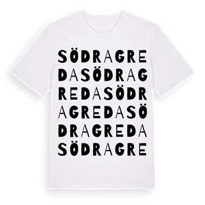Södra Greda ordlek t-shirt – ekologisk bomull t-shirt från Pinshirt