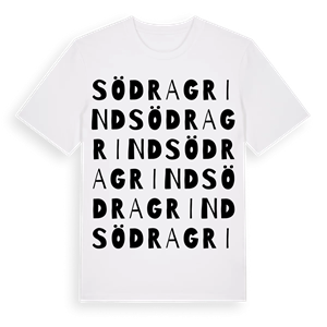Södra Grind ordlek t-shirt – ekologisk bomull t-shirt från Pinshirt