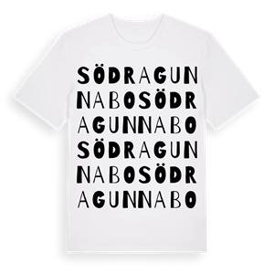 Södra Gunnabo ordlek t-shirt – ekologisk bomull t-shirt från Pinshirt