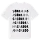 White t-shirt med Södra Haga ordlek t-shirt