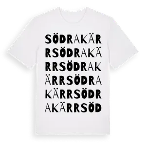 Södra Kärr ordlek t-shirt – ekologisk bomull t-shirt från Pinshirt