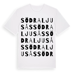 Södra Ljusås ordlek t-shirt – ekologisk bomull t-shirt från Pinshirt