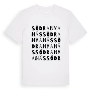 Södra Nyanäs ordlek t-shirt – ekologisk bomull t-shirt från Pinshirt