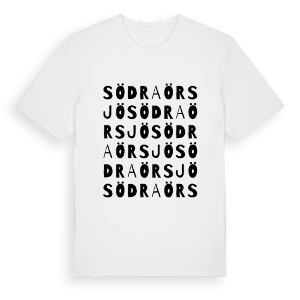 Södra Örsjö ordlek t-shirt – ekologisk bomull t-shirt från Pinshirt