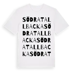 Södra Tallbacka ordlek t-shirt – ekologisk bomull t-shirt från Pinshirt