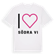 White t-shirt med Jag älskar Södra Vi t-shirt stort tryck