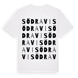Södra Vi ordlek t-shirt – ekologisk bomull t-shirt från Pinshirt