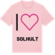 Pink Cotton t-shirt med Jag älskar Solhult t-shirt stort tryck