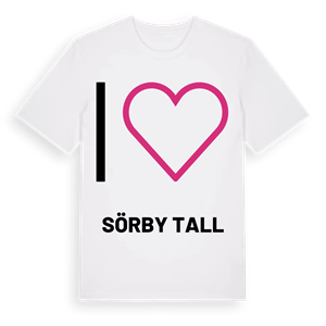 Jag älskar Sörby tall t-shirt stort tryck – ekologisk bomull t-shirt från Pinshirt