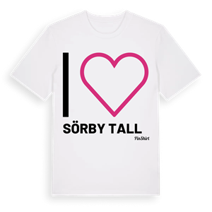 Jag älskar Sörby tall t-shirt stort tryck – ekologisk bomull t-shirt från Pinshirt